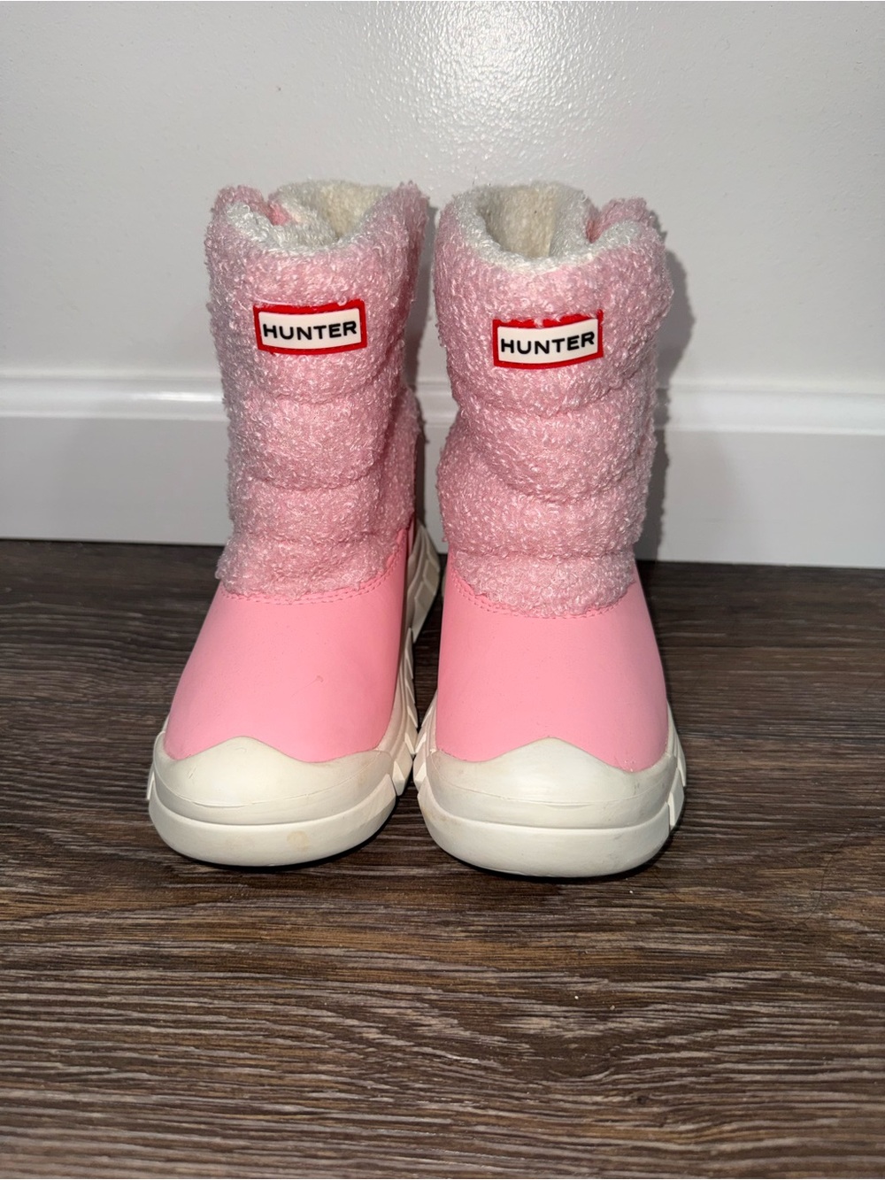 Hunter Pink Sherpa Kids Winter Boots